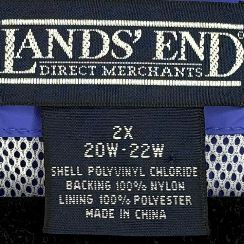 Lands' End Women's Hooded Rain Jacket Blue Plus Size 2X - Picture 4 of 5